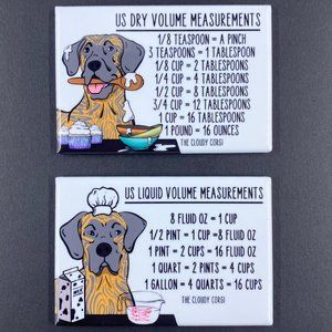 Brindle Great Dane Dog Measuring Chart Magnet Set Kitchen Cooking Baking Guide